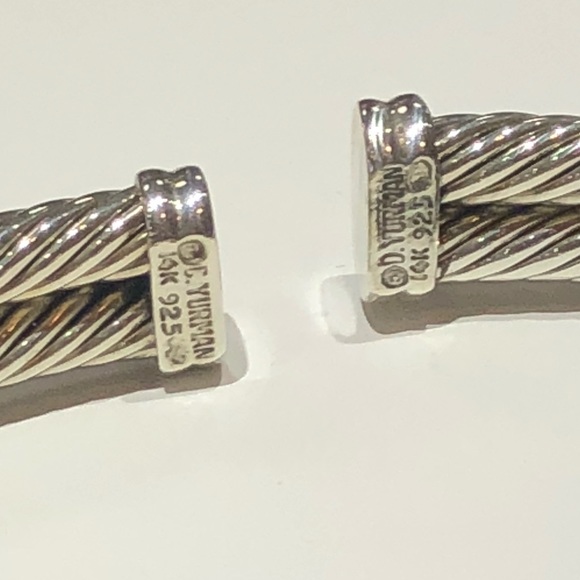 David Yurman Gold and Silver Two Tone Cable Necklace and Earring Set! - Picture 7 of 8